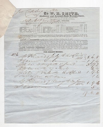 Antique billhead h smith - antique,